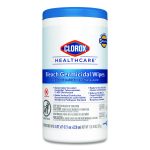 Bleach Germicidal Wipes, 1-Ply, 6.75 x 9, Unscented, White, 70/Canister