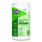 CloroxPro EcoClean Disinfecting Wipes, 1-Ply, 8 x 7, Unscented, White, 75 Count