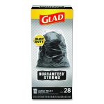 Guaranteed Strong Large Drawstring Trash Bags, Three-Ply, 30 gal, 1.05 mil, 30 x 33, Black, 28/Box