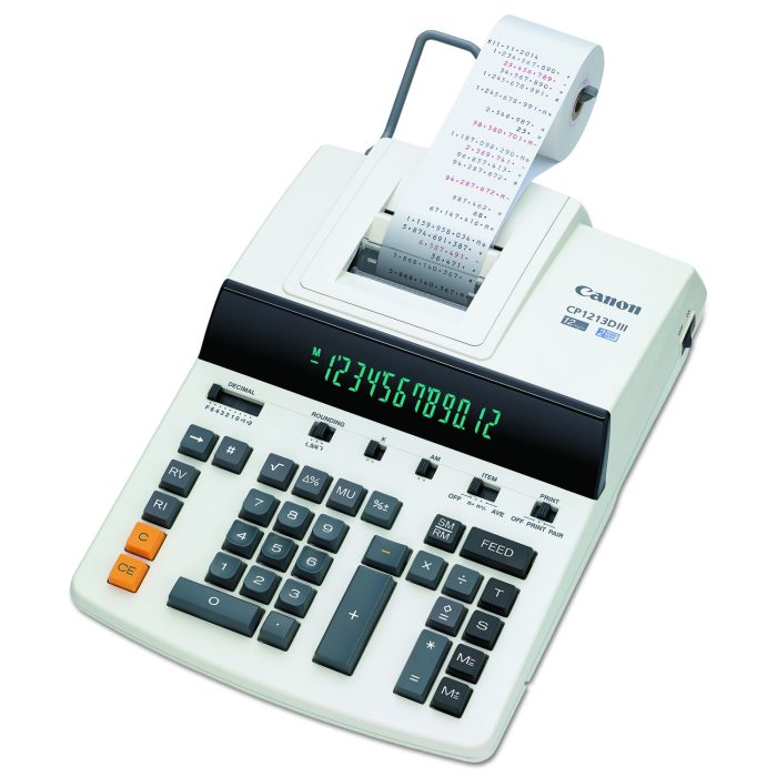 215369 CP1213DIII 12-Digit Heavy-Duty Commercial Desktop Printing Calculator, Black/Red Print, 4.8 Lines/Sec - Image 1