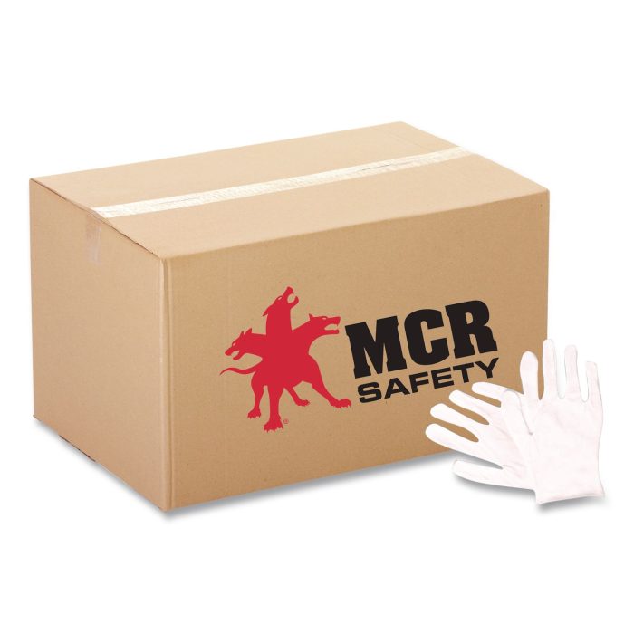 15186385 Cotton Inspector Gloves, Reversible, One Size Fits Most, White, 12 Pairs - Image 1