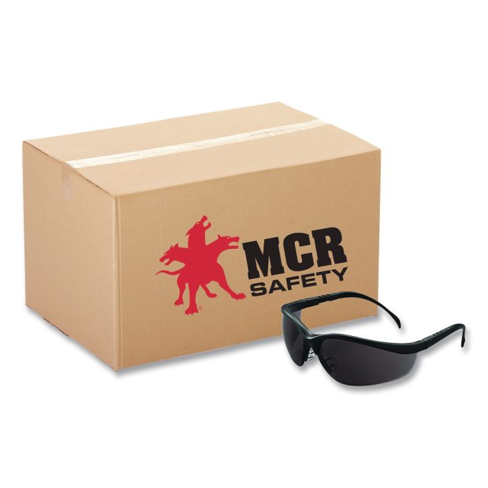 15186687 Klondike Safety Glasses, Matte Black Half Frame, Gray Dual Lens, 12/Box - Image 1