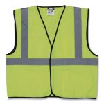 Class 2 Safety Vest, Polyester, X-Large, Fluorescent Lime with Silver Stripe