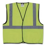 Class 2 Safety Vest, Polyester, 2X-Large, Fluorescent Lime with Silver Stripe