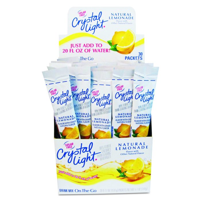 180367 Flavored Drink Mix, Lemonade, 0.17 oz Packet, Yields 20 oz per Packet, 30/Box - Image 1