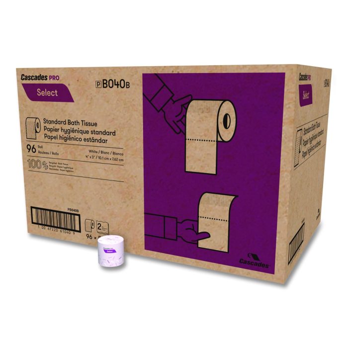 15105620 Select Standard Bath Tissue, Septic Safe, 2-Ply, White, 4 x 3.19, 500 Sheets/Roll, 96 Rolls/Carton - Image 1