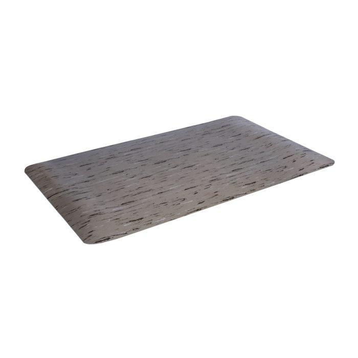 894844 Cushion-Step Marbleized Rubber Mat, Rectangular, Gray Smooth Surface, 24" x 36" - Image 1