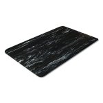 Cushion-Step Marbleized Rubber Mat, Rectangular, Black Smooth Surface, 36" x 60"
