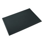 Ribbed Vinyl Anti-Fatigue Mat, Rectangular, Black Ribbed Surface, 24" x 36"