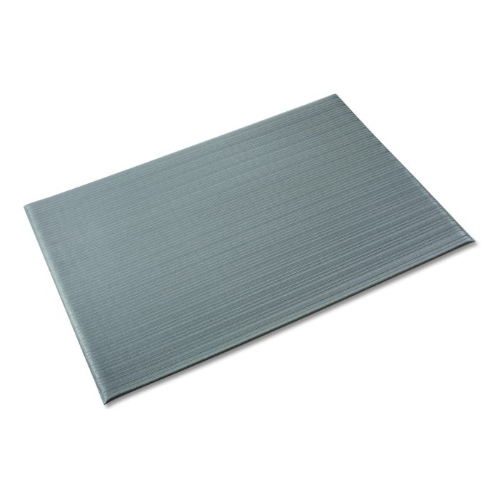 579936 Ribbed Vinyl Anti-Fatigue Mat, Rectangular, Gray Ribbed Surface, 36" x 10 ft - Image 1
