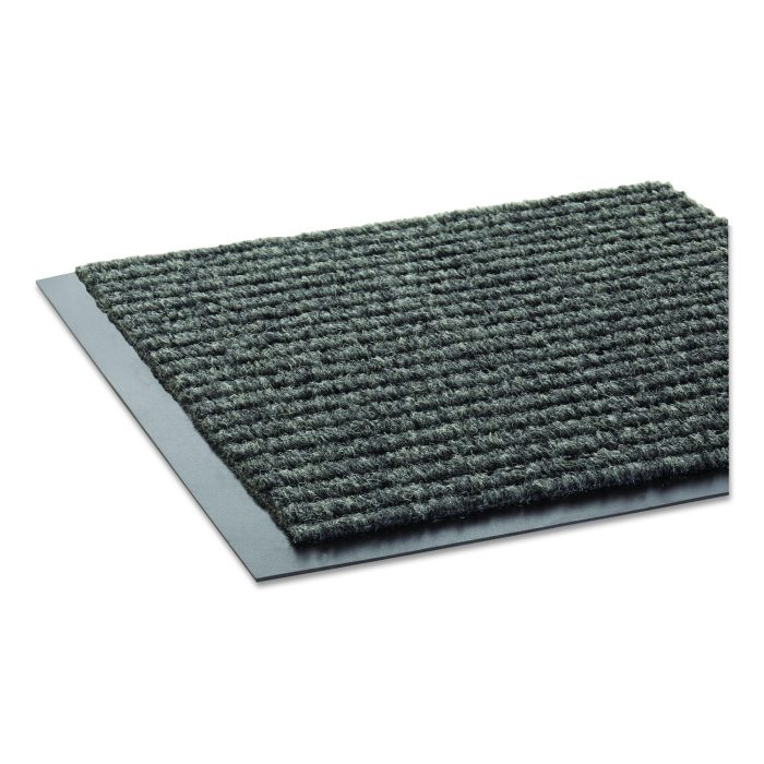 579966 Needle-Rib Wiper/Scraper Mat, Rectangular, Gray Ribbed Surface, 36" x 60" - Image 1