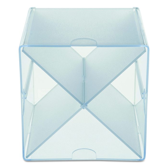 310872 Stackable Cube Organizer, X Divider, 4 Compartments, Plastic, 6 x 7.2 x 6, Clear - Image 1