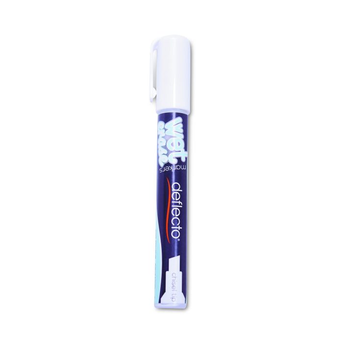 800269 Wet Erase Markers, Medium Chisel Tip, White, 4/pack - Image 1