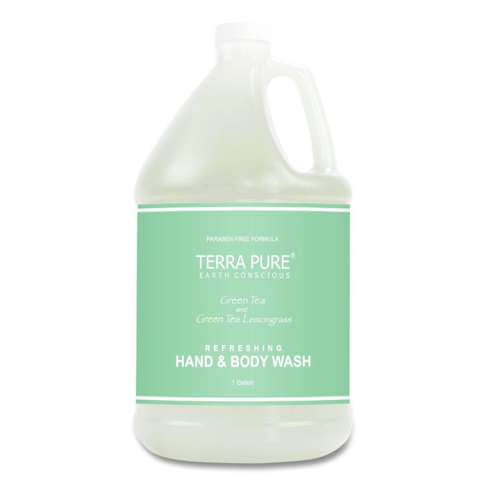 15116217 Terra Pure Body Wash Gallon, Green Tea Lemongrass Scent, 1 gal Bottle - Image 1
