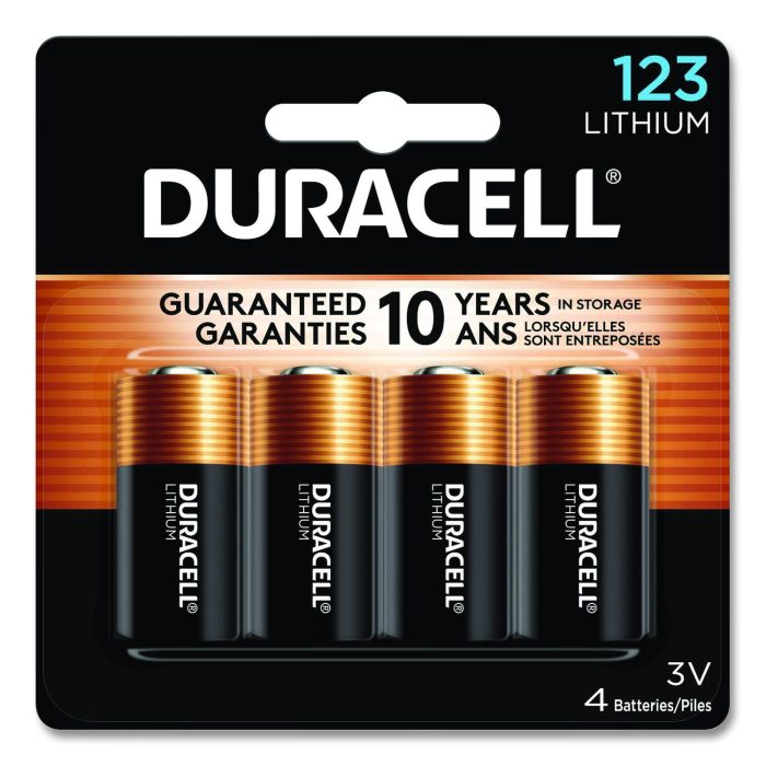 15171848 Specialty High-Power Lithium Batteries, 123, 3 V, 4/pack - Image 1