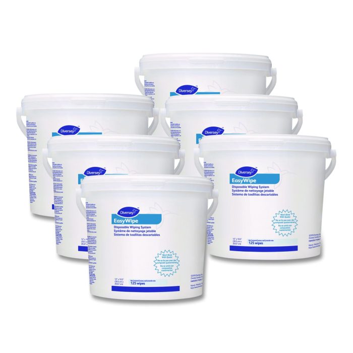 15151299 Easywipe Disposable Wiping Refill, 8.63 x 24.88, White, 125/Bucket, 6/Carton - Image 1