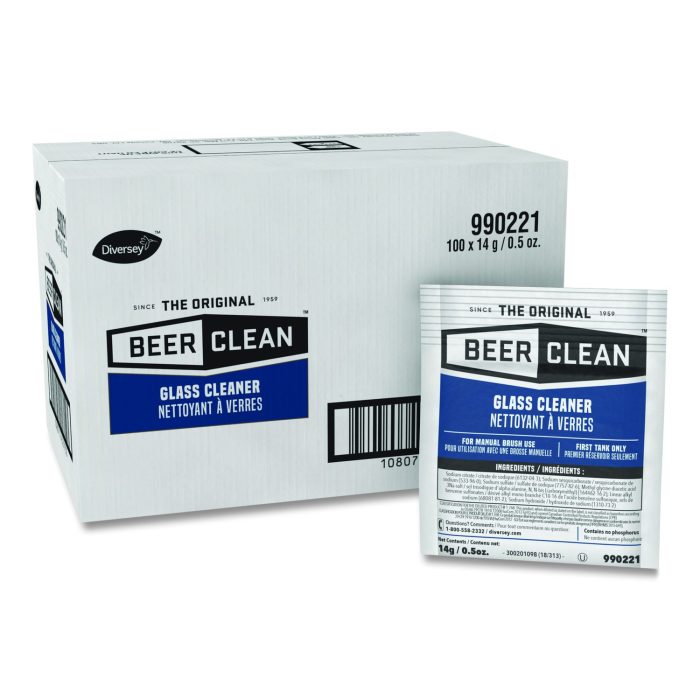 694022 Beer Clean Glass Cleaner, Powder, 0.5 oz. Packet, 100/Carton - Image 1
