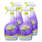 Crew Shower, Tub and Tile Cleaner, Fresh Clean Scent, Liquid, 32 oz Bottle, 4/Carton