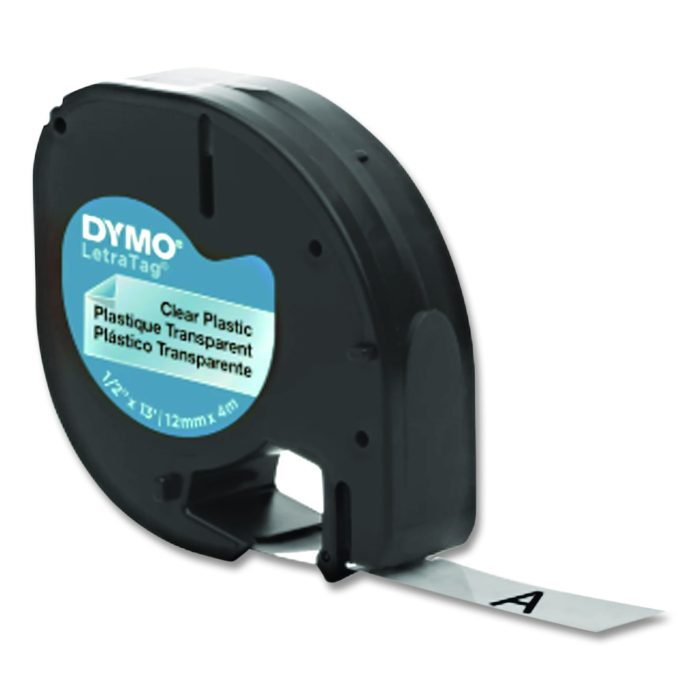 15094904 Letratag Plastic Label Tape Cassette, 0.5" X 13 Ft, Clear - Image 1