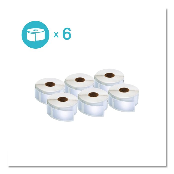322978 LW Multipurpose Labels, 1" x 2.13", White, 500 Labels/Roll, 6 Rolls/Pack - Image 1