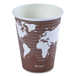 World Art Renewable and Compostable Hot Cups, 8 oz, Paper, Plum, 50/Pack, 20 Packs/Carton