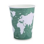 World Art Renewable and Compostable Insulated Hot Cups, 12 oz, Paper, Brown/White, 40/Pack, 15 Packs/Carton