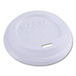 EcoLid Renewable/Compostable Hot Cup Lids, Fits 8 oz Hot Cups, Plastic, White, 50/Packs, 16 Packs/Carton