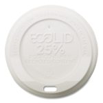 EcoLid 25% Recycled Content Hot Cup Lid, Fits 8 oz Hot Cups, Plastic, White, 100/Pack, 10 Packs/Carton