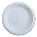 Vanguard Renewable And Compostable Sugarcane Plates, 10" Dia, White, 500/carton