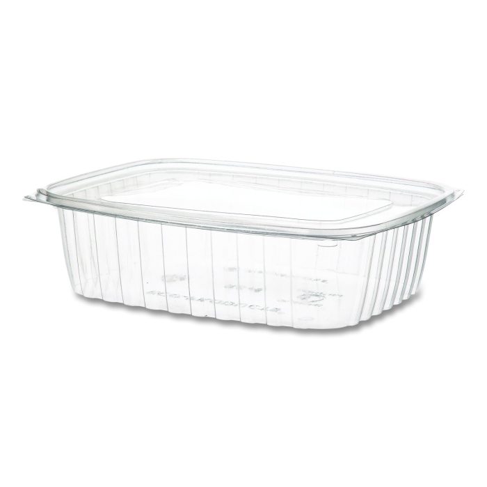 15004659 Renewable and Compostable Rectangular Deli Containers, 48 oz, 8 x 6 x 2, Clear, Plastic, 50/Pack, 4 Packs/Carton - Image 1