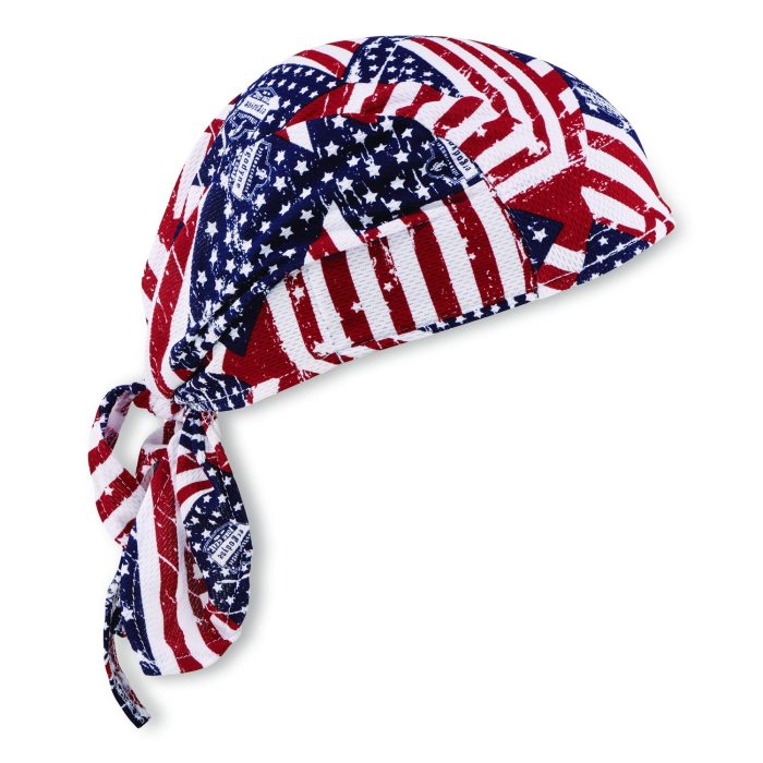 15096980 Chill-Its 6615 High-Performance Bandana Doo Rag with Terry Cloth Sweatband, One Size Fits Most, Stars and Stripes - Image 1