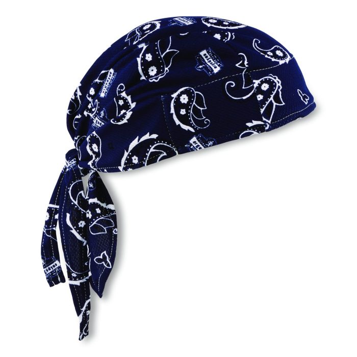 15096992 Chill-Its 6615 High-Performance Bandana Doo Rag with Terry Cloth Sweatband, One Size Fits Most, Navy Western - Image 1