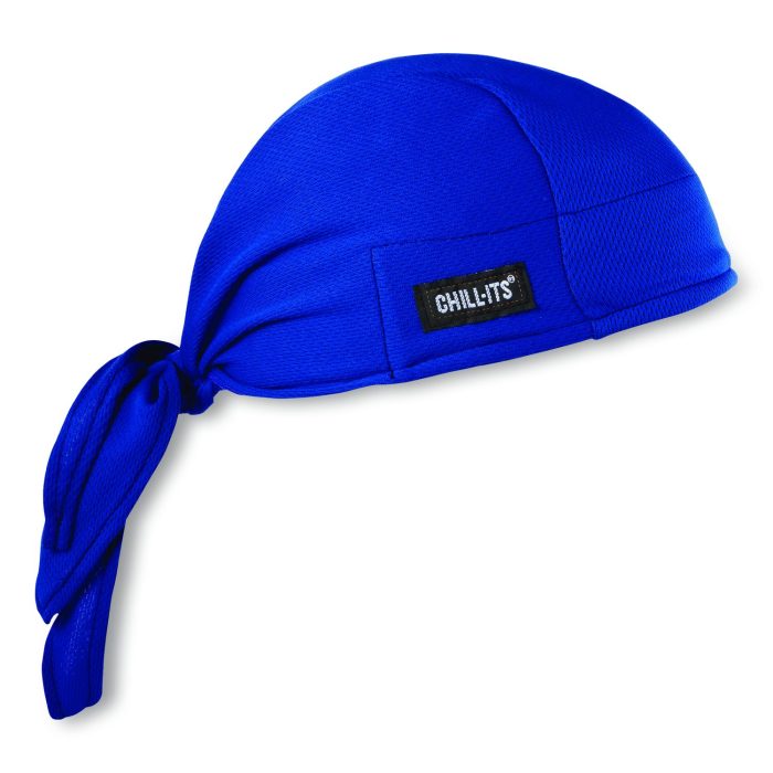 15096996 Chill-Its 6615 High-Performance Bandana Doo Rag with Terry Cloth Sweatband, One Size Fits Most, Blue - Image 1