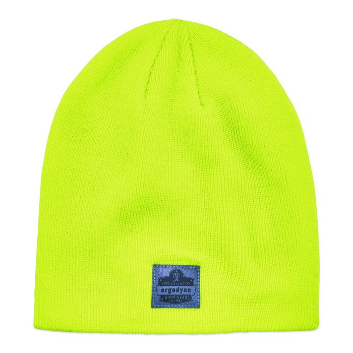 15093114 N-Ferno 6812 Rib Knit Beanie, Acrylic, One Size Fits Most, Lime - Image 1