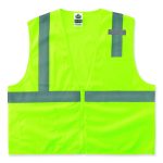 GloWear 8210Z Class 2 Economy Mesh Vest, Polyester, Lime, Small/Medium