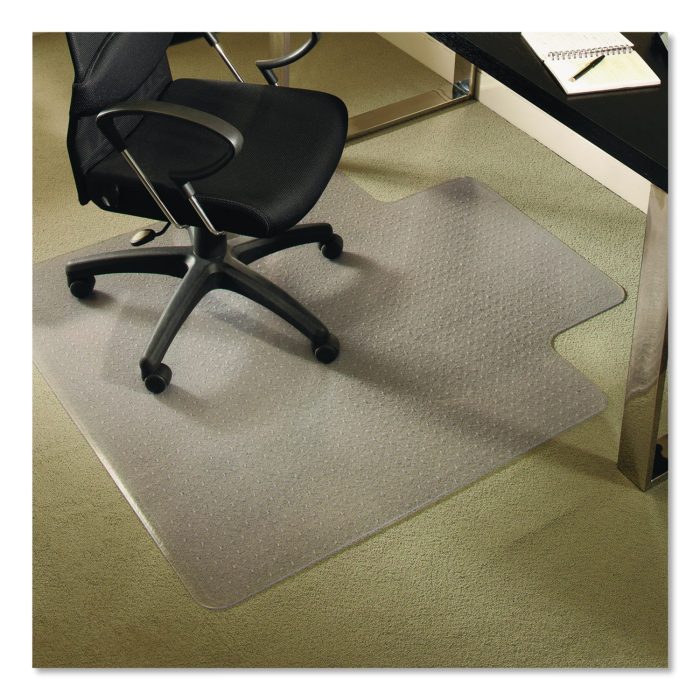 640148 EverLife All Day Support Chair Mat for Medium Pile Carpeted Floors, Rectangular with Lip, Crystal Edges, 45" x 53", Clear - Image 1