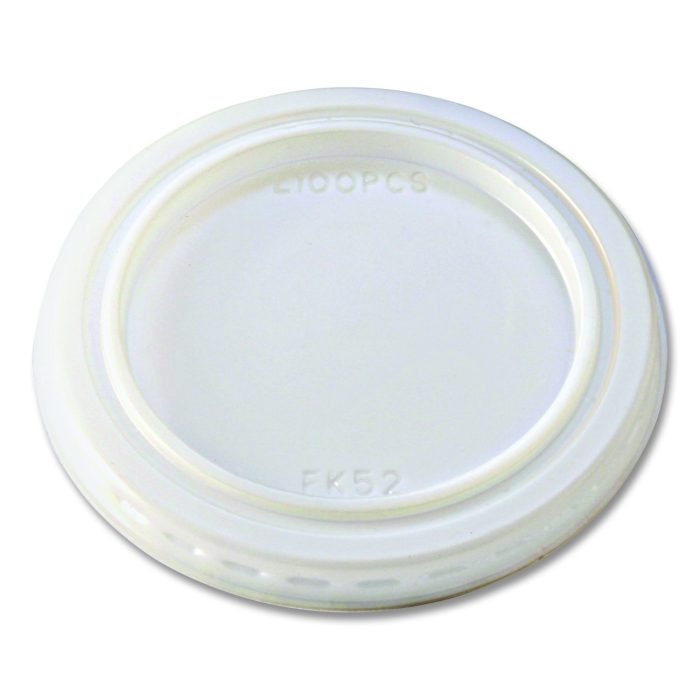 890883 Portion Cup Lids, Fits 1 oz Squat Portion Cups, Plastic, Clear, 125/Sleeve, 20 Sleeves/Carton - Image 1