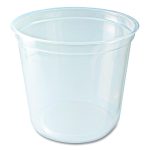 Microwavable Deli Containers, 24 oz, 4.6" Diameter x 4.1" h, Clear, Plastic, 500/Carton