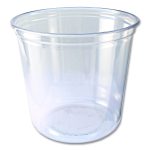 Recycleware Round Deli Container, 24 oz, 4.6" Diameter x 3.6" h, Clear, Plastic, 500/Carton