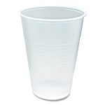 RK Ribbed Cold Drink Cups, 10 oz, Plastic, Clear, 100/Sleeve, 25 Sleeves/Carton