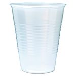 RK Ribbed Cold Drink Cups, 12 oz, Plastic, Translucent, 50/Sleeve, 20 Sleeves/Carton