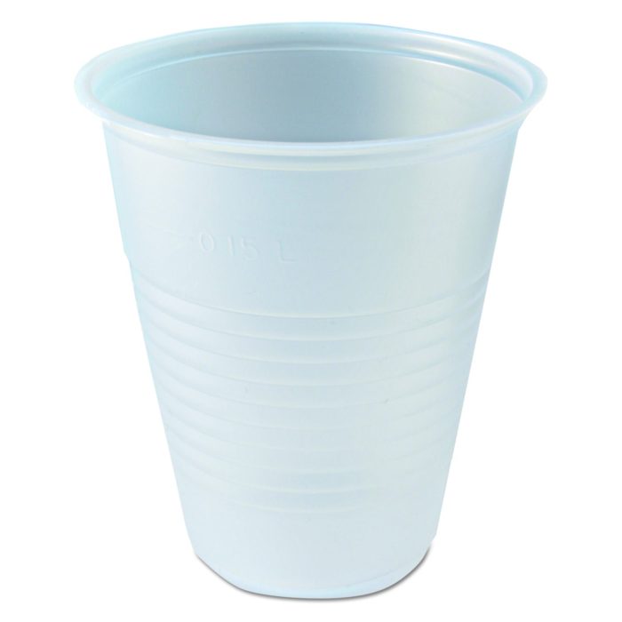 279248 RK Ribbed Cold Drink Cups, 7 oz, Plastic, Clear, 100/Bag, 25 Bags/Carton - Image 1
