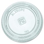 Portion Cup Lids, Fits 1.5 oz to 2.5 oz Portion Cups, Plastic, Clear, 125/Sleeve, 20 Sleeves/Carton