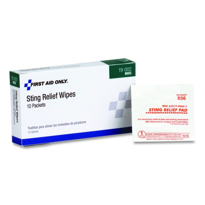 733231 First Aid Sting Relief Pads, 10/box - Image 1
