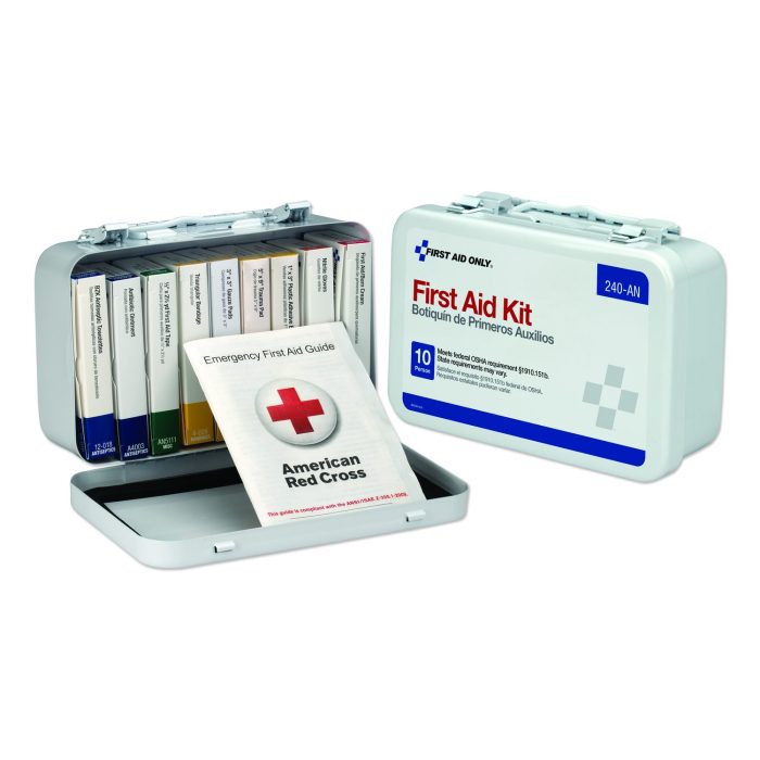 628921 Unitized First Aid Kit For 10 People, 65 Pieces, Osha/ansi, Metal Case - Image 1