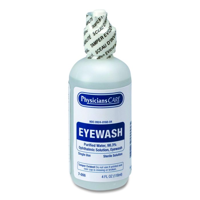 733217 First Aid Refill Components Disposable Eye Wash, 4 oz. Bottle - Image 1