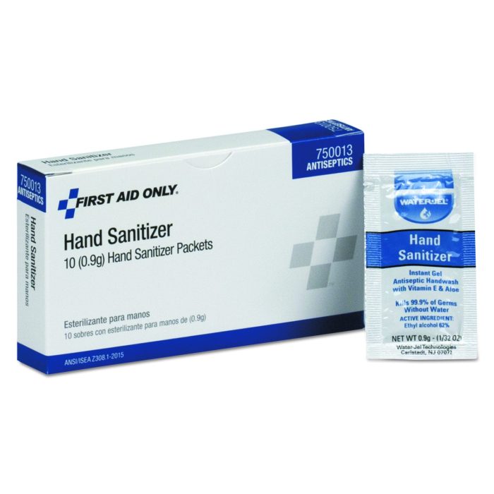 262973 Gel Hand Sanitizer Packets For Unitized And First Aid Stations, 0.9 G, Clean Scent, 10/box - Image 1