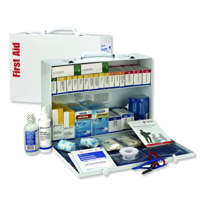 628971 ANSI 2015 Compliant Industrial First Aid Kit for Up to 75 People, 446 Pieces, Metal Case - Image 1