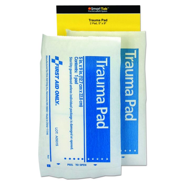 285003 Smartcompliance Refill Trauma Pad, 5 X 9, White, 2/bag - Image 1