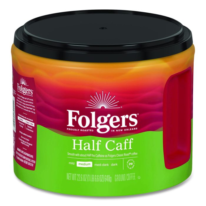 15085136 Half Caff Ground Coffee, 22.6 oz Canister - Image 1